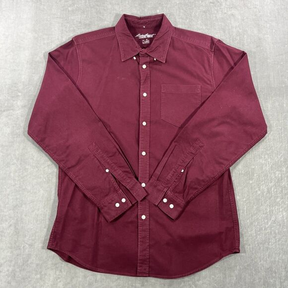 Eddie Bauer Mens Medium Red Legend Wash Classic Fit Button Up Shirt - Picture 1 of 6
